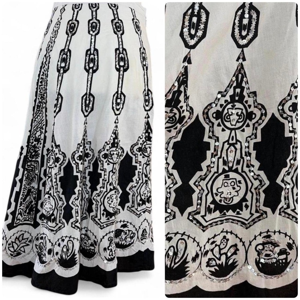 Vintage y2k boho sequin midi‎ skirt